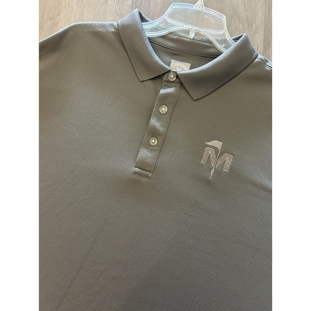 Callaway Opti-Dri Swing Tech Gray Long Sleeve Golf Polo Shirt Men's Size XXL